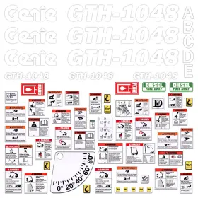 Aftermarket Genie Gth1048 Decal Kit Fits Genie Gth-1048 Telescopic Forklift Safety Stickers 7yr Vinyl Usa