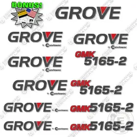 Aftermarket Gmk5165-2 Fits Grove Gmk 5165-2 Decal Kit All Terrain Crane - 7 Year Outdoor 3m Vinyl