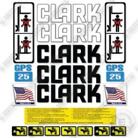Aftermarket Gps25 Fits Clark Decal Kit Forklift - 7 Year Outdoor 3m Vinyl