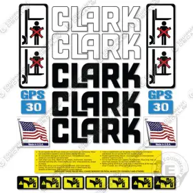 Aftermarket Gps30 Fits Clark Decal Kit Forklift - 7 Year Outdoor 3m Vinyl