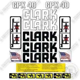 Aftermarket Gpx40s Fits Clark Decal Kit Forklift - 7 Year Outdoor 3m Vinyl