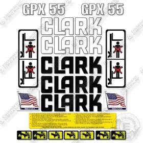 Aftermarket Gpx55 Fits Clark Decal Kit Forklift - 7 Year Outdoor 3m Vinyl