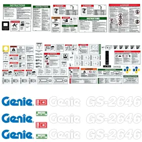 Aftermarket Gs-2646 Decals Complete Decal Kit For Genie Gs-2646 Scissor Lift Safety Warning Stickers