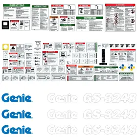 Aftermarket Gs-3248 Decals Complete Decal Kit For Genie Gs-3248 Scissor Lift Safety Warning Stickers