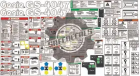 Aftermarket Gs-4047 Genie Scissor Lift Full Decal Set With Applicator And Instructions- 6th Ed