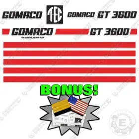 Aftermarket Gt3600 Gomaco Gt 3600 Paver Decal Kit - 7 Year 3m Outdoor Vinyl Decals Bonus
