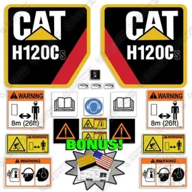 Aftermarket H120cs Caterpillar Decal Kit Hammer H 120 C S - 7 Year Outdoor 3m Vinyl Bonus