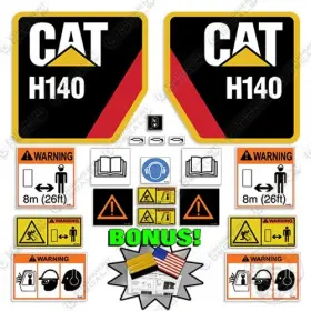 Aftermarket H140 Caterpillar Decal Kit Hydraulic Hammer - 7 Year Outdoor 3m Vinyl Bonus