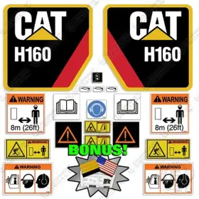 Aftermarket H160 Caterpillar Decal Kit Hammer Cat H 160 - 7 Year Outdoor 3m Vinyl Bonus