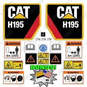 Aftermarket H195 Caterpillar Decal Kit Hydraulic Hammer - 7 Year Outdoor 3m Vinyl Bonus