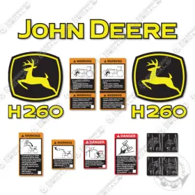 Aftermarket H260 Fits John Deere Decal Kit Loader Attachments - 7 Year 3m Vinyl