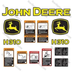 Aftermarket H310 Fits John Deere Decal Kit Loader Attachments - 7 Year 3m Vinyl 310 Decals