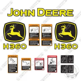 Aftermarket H360 Fits John Deere Decal Kit Loader Attachments - 7 Year 3m Vinyl