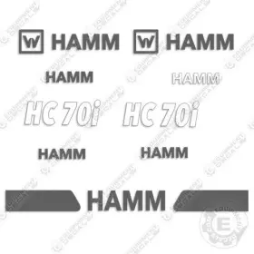 Aftermarket H70i Fits Hamm Decal Kit Vibratory Drum Roller Decals - 7 Year 3m Outdoor Vinyl