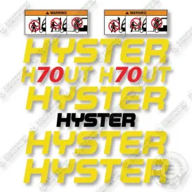 Aftermarket H70ut Hyster Decal Kit Forklift -aftermarket Aftermarket H70ut Hyster Decal Kit Forklift -aftermarket