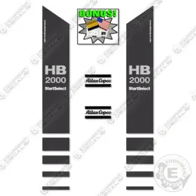 Aftermarket Hb2000 Fits Atlas Copco Decal Kit Breaker Hammer - 7 Year Outdoor 3m Vinyl