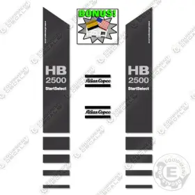 Aftermarket Hb2500 Fits Atlas Copco Decal Kit Breaker Hammer - 7 Year Outdoor 3m Vinyl
