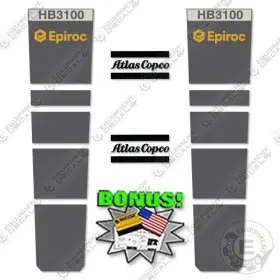 Aftermarket Hb3100 Fits Epiroc Decal Kit Hammer - Style 1 7 Year Outdoor 3m Vinyl
