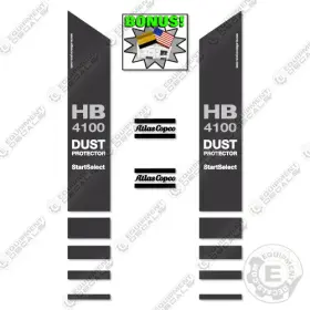 Aftermarket Hb4100 Fits Atlas Copco Decal Kit Breaker Hammer - 7 Year Outdoor 3m Vinyl