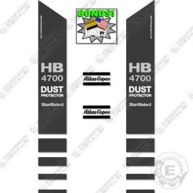 Aftermarket Hb4700 Fits Atlas Copco Decal Kit Breaker Hammer - 7 Year Outdoor 3m Vinyl
