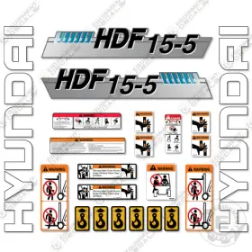 Aftermarket Hdf15-5 Fits Hyundai Decal Kit Forklift - 7 Year Outdoor 3m Vinyl