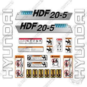 Aftermarket Hdf20-5 Fits Hyundai Decal Kit Forklift - 7 Year Outdoor 3m Vinyl