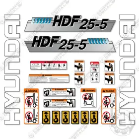 Aftermarket Hdf25-5 Fits Hyundai Decal Kit Forklift - 7 Year Outdoor 3m Vinyl