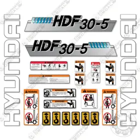 Aftermarket Hdf30-5 Fits Hyundai Decal Kit Forklift - 7 Year Outdoor 3m Vinyl