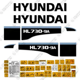 Aftermarket Hl730-9a Hyundai Decal Kit Wheel Loader -