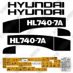 Aftermarket Hl740-7a Fits Hyundai Decal Kit Wheel Loader - 7 Year Outdoor 3m Vinyl