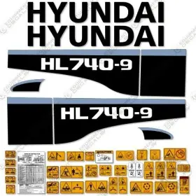 Aftermarket Hl740-9 Fits Hyundai Decal Kit Wheel Loader - 7 Year Outdoor 3m Vinyl