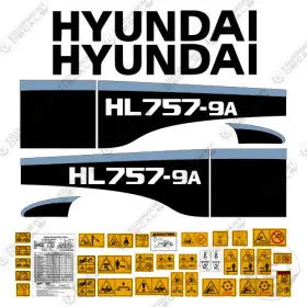 Aftermarket Hl757-9a Hyundai Decal Kit Wheel Loader -