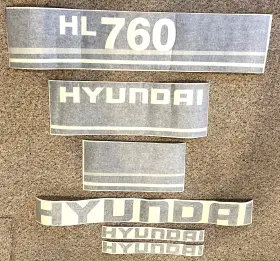 Aftermarket Hl760 Hyundai Wheel Loader Decal Set Complete With Additional Arm Decals Aftermarket Hl760 Hyundai Wheel Loader Decal Set Complete With Additional Arm Decals
