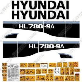 Aftermarket Hl780-9a Fits Hyundai Decal Kit Wheel Loader - 7 Year Outdoor 3m Vinyl