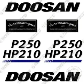Aftermarket Hp210 Fits Doosan P250 Decal Kit Air Compressor - 7 Year Outdoor 3m Vinyl