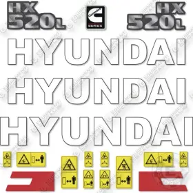 Aftermarket Hx250l Fits Hyundai Decal Kit Excavator- 7 Year Outdoor 3m Vinyl