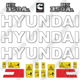 Aftermarket Hx350al Fits Hyundai Decal Kit Excavator- 7 Year Outdoor 3m Vinyl