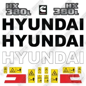 Aftermarket Hx380al Fits Hyundai Decal Kit Excavator- 7 Year Outdoor 3m Vinyl