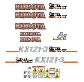 Aftermarket Kx121-3 Kubota Decal Kit Mini Excavator Stickers For
