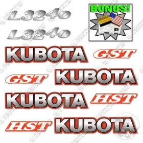 Aftermarket L3240 Fits Kubota Decal Kit Tractor Decals - 3m Vinyl Sticker Set