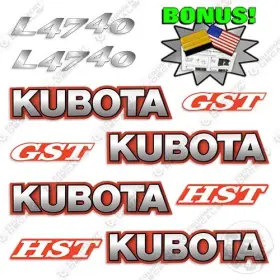 Aftermarket L4740-s1 Kubota L4740 Decal Kit Tractor - Style 1 7yr 3m Vinyl Bonus
