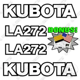 Aftermarket La272 Kubota Decal Kit Frontend Loader Attachment - 3m Vinyl Bonus