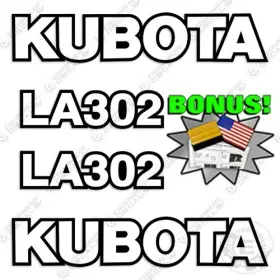 Aftermarket La302 Kubota Decal Kit Frontend Loader Attachment - 3m Vinyl Bonus