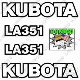 Aftermarket La351 Fits Kubota Decal Kit Frontend Loader Attachment - 3m Vinyl