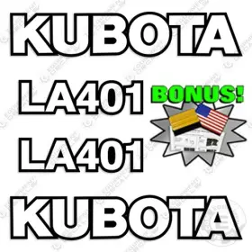 Aftermarket La401 Kubota Decal Kit Frontend Loader Attachment - 3m Vinyl Bonus
