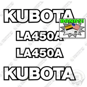 Aftermarket La450a Fits Kubota Decal Kit Frontend Loader Attachment - 3m Vinyl