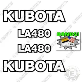 Aftermarket La480 Fits Kubota Decal Kit Frontend Loader Attachment - 3m Vinyl