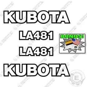 Aftermarket La481 Fits Kubota Decal Kit Frontend Loader Attachment - 3m Vinyl