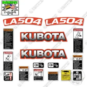 Aftermarket La504 Fits Kubota Decal Kit Loader Arm - 3m Vinyl Sticker Set