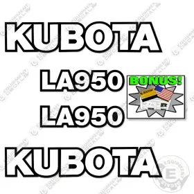 Aftermarket La950 Fits Kubota Decal Kit Frontend Loader Attachment - 3m Vinyl